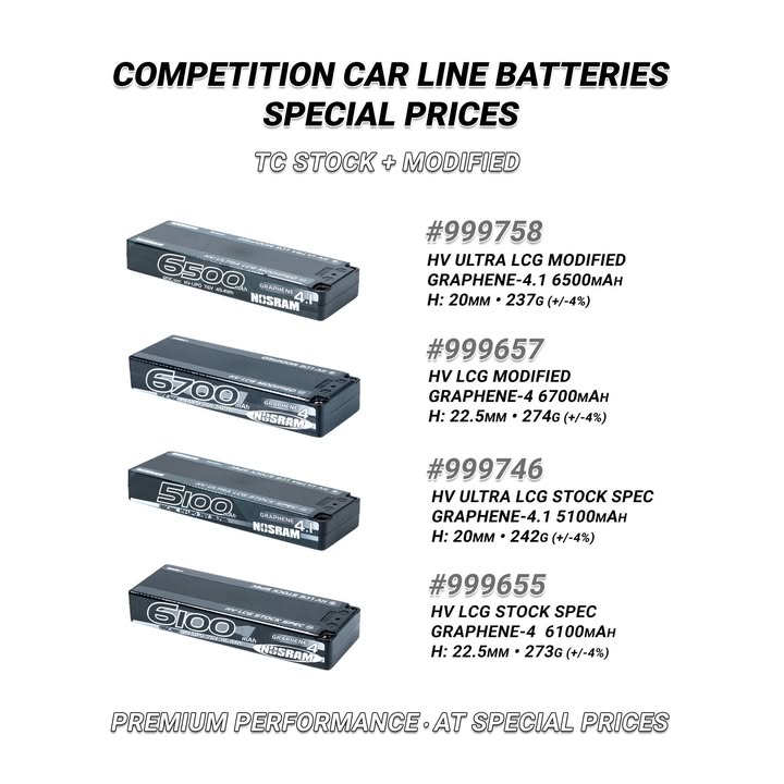 ⚫ NOSRAM COMPETITION CAR LINE BATTERIES - SPECIAL PRICES ⚫ Premium race performance - now…
